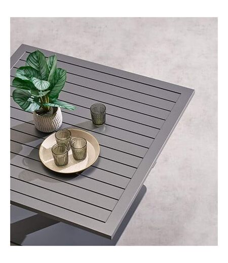 Table de jardin relevable carrée en aluminium SALIMIA - Graphite