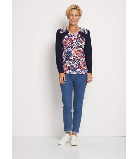 T-shirt uni imprimé manches longues
