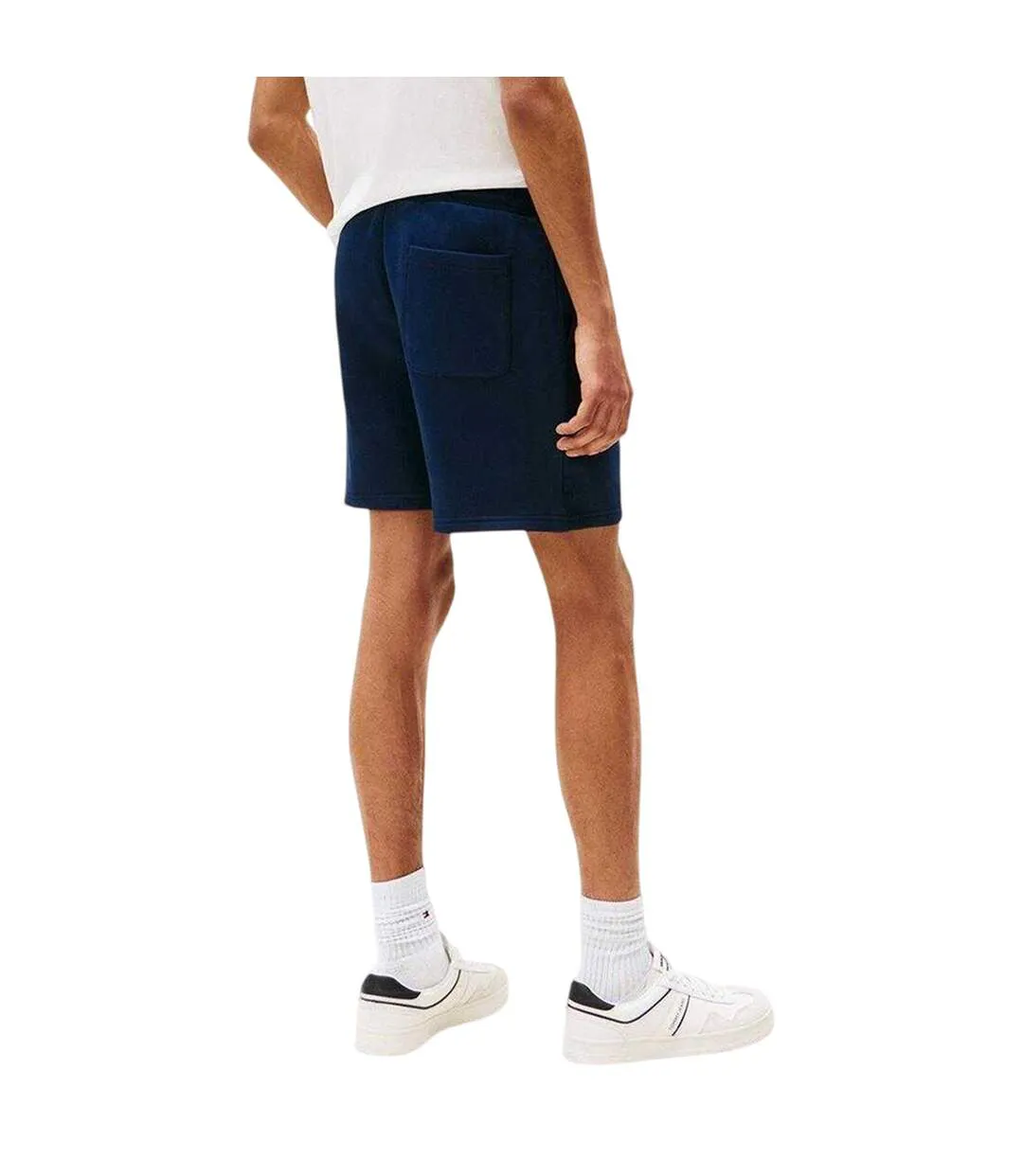 Mens Fleece Flag Logo Sweat Shorts Night Navy Tommy Jeans-3