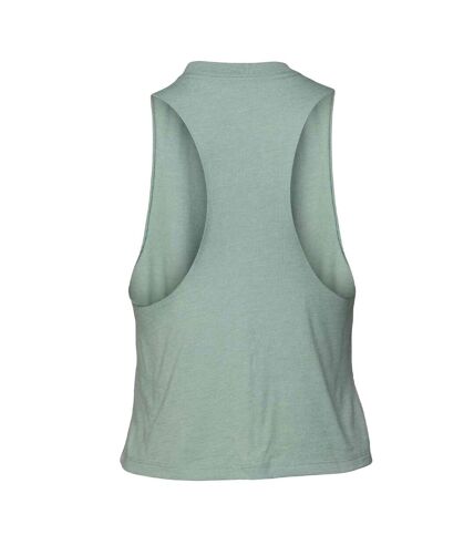 Womens/ladies racerback cropped tank top dusty blue heather Bella + Canvas