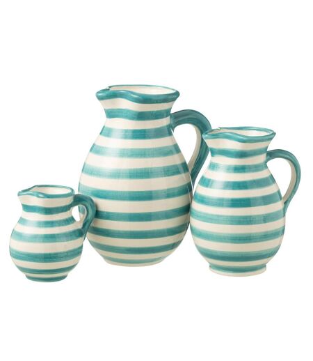 Pichet en Céramique Granada Rayure 1,6L Bleu Aqua