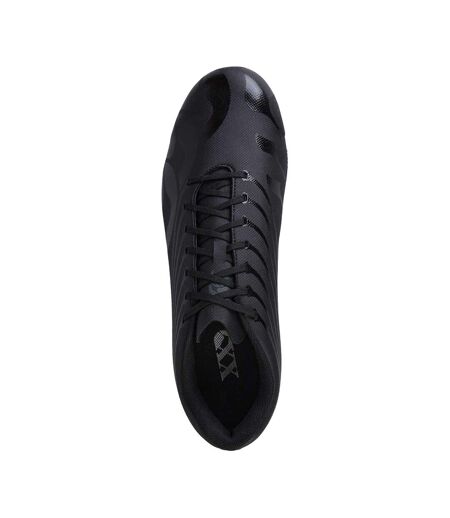 Mens Stampede Groundbreak Team Patterned Leather Soft Ground Rugby Boots Black Silver Canterbury