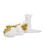 Statue Déco en Résine Léopard Couché 53cm Blanc-1