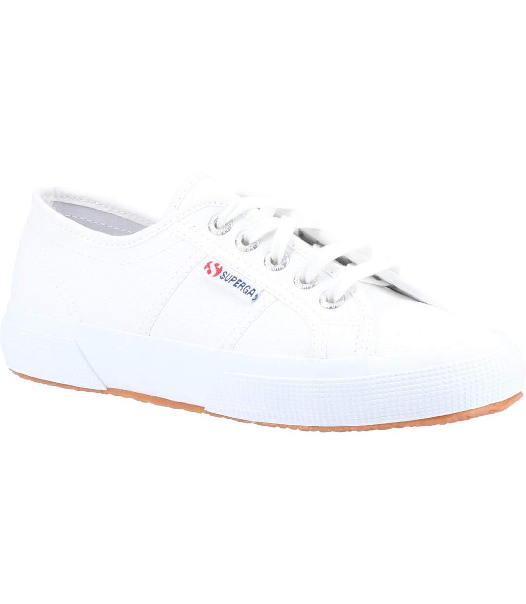 Unisex Adult 2750 Tumbled Leather Trainers White Superga-1