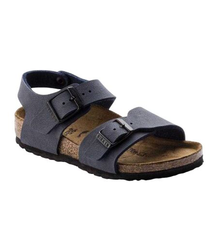 Childrens/kids New York Nubuck Sandals Navy Blue Birkenstock