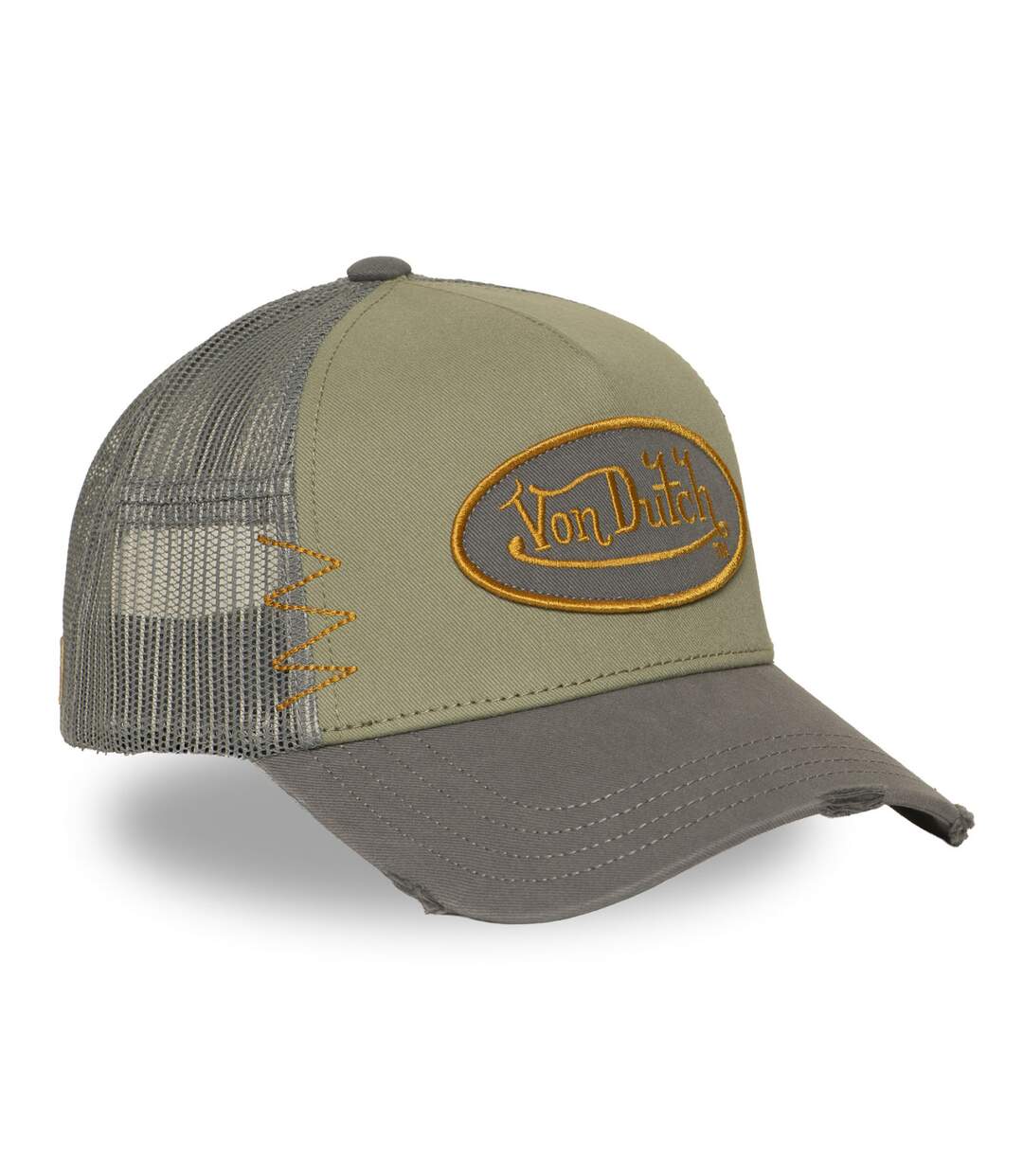 Casquette trucker avec filet effet usé avec filet et patch Used15 Vondutch-4