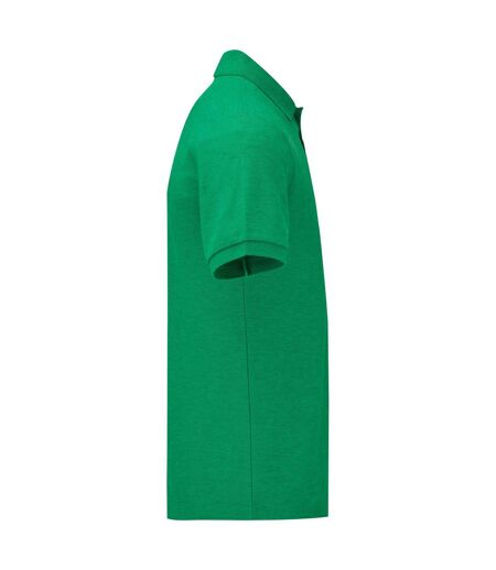 Polo Manches Courtes Homme Vert Chiné Fruit Of The Loom