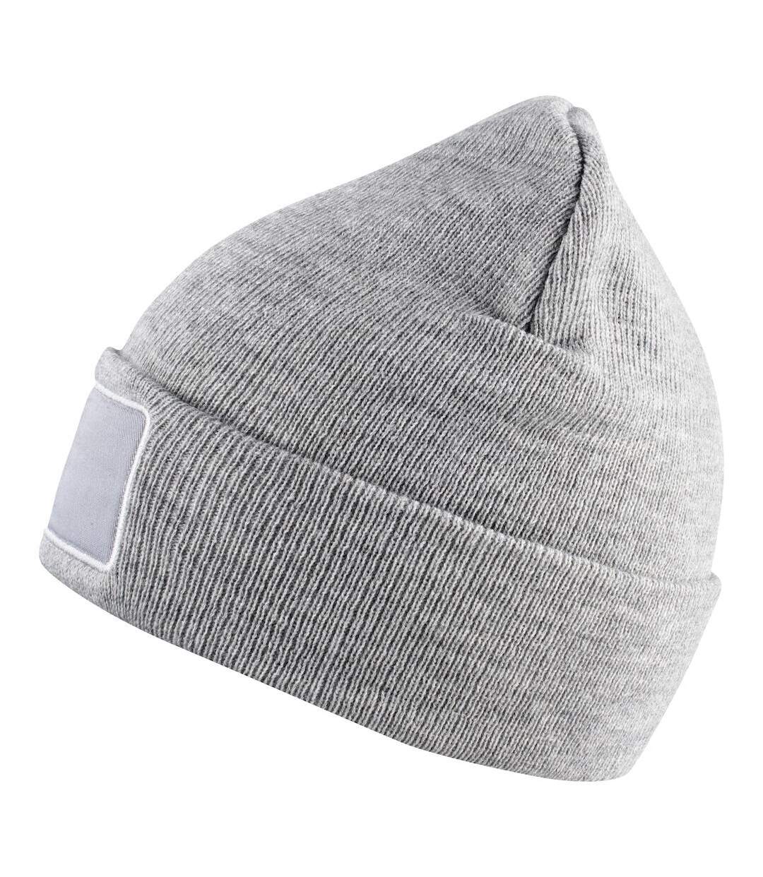 Unisex adult hubert patch beanie grey melange Clique-4