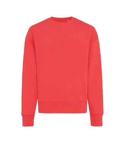 Unisex adult kruger recycled cotton crew neck relaxed fit sweatshirt luscious red Iqoniq