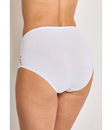 Culotte taille haute coton stretch dentelle