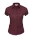 Russell Collection Womens/Ladies Stretch Easy-Care Fitted Short-Sleeved Shirt (Port) - UTRW9555