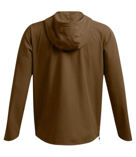 Mens Unstoppable Hooded Tracksuit Top Brown Under Armour