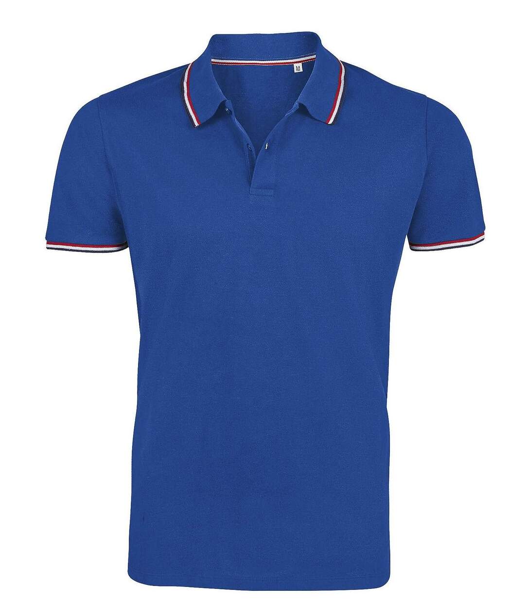 Polo homme liseret bleu blanc rouge - 02949 - bleu roi-1