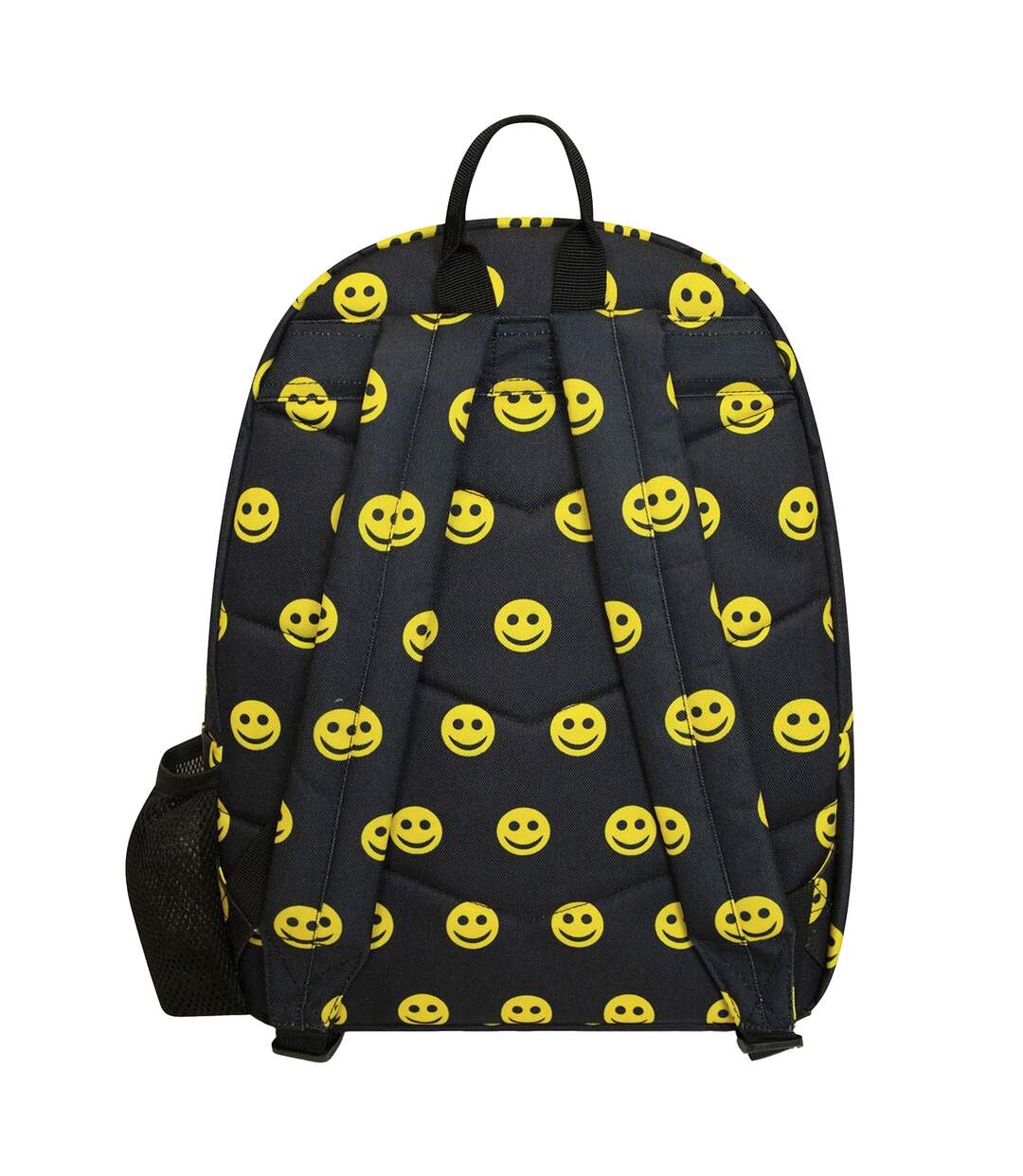 Unisex Black Yellow Smile Backpack with Laptop Sleeve | School Travel Padded Bag-2