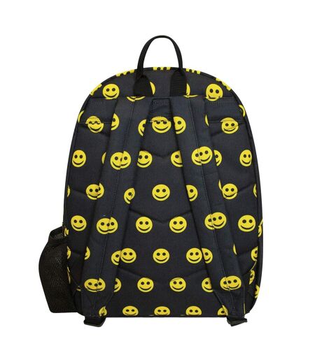 Unisex Black Yellow Smile Backpack with Laptop Sleeve | School Travel Padded Bag
