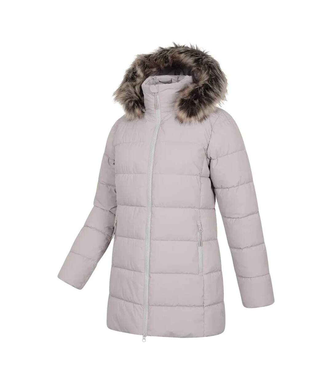 Womens/ladies Nola Long Padded Jacket Light Beige Mountain Warehouse-4