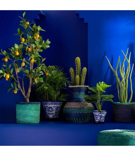 Plante Artificielle en Pot Citronnier 130cm Vert