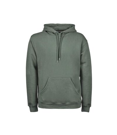 Mens hooded cotton blend sweatshirt leaf green Tee Jays