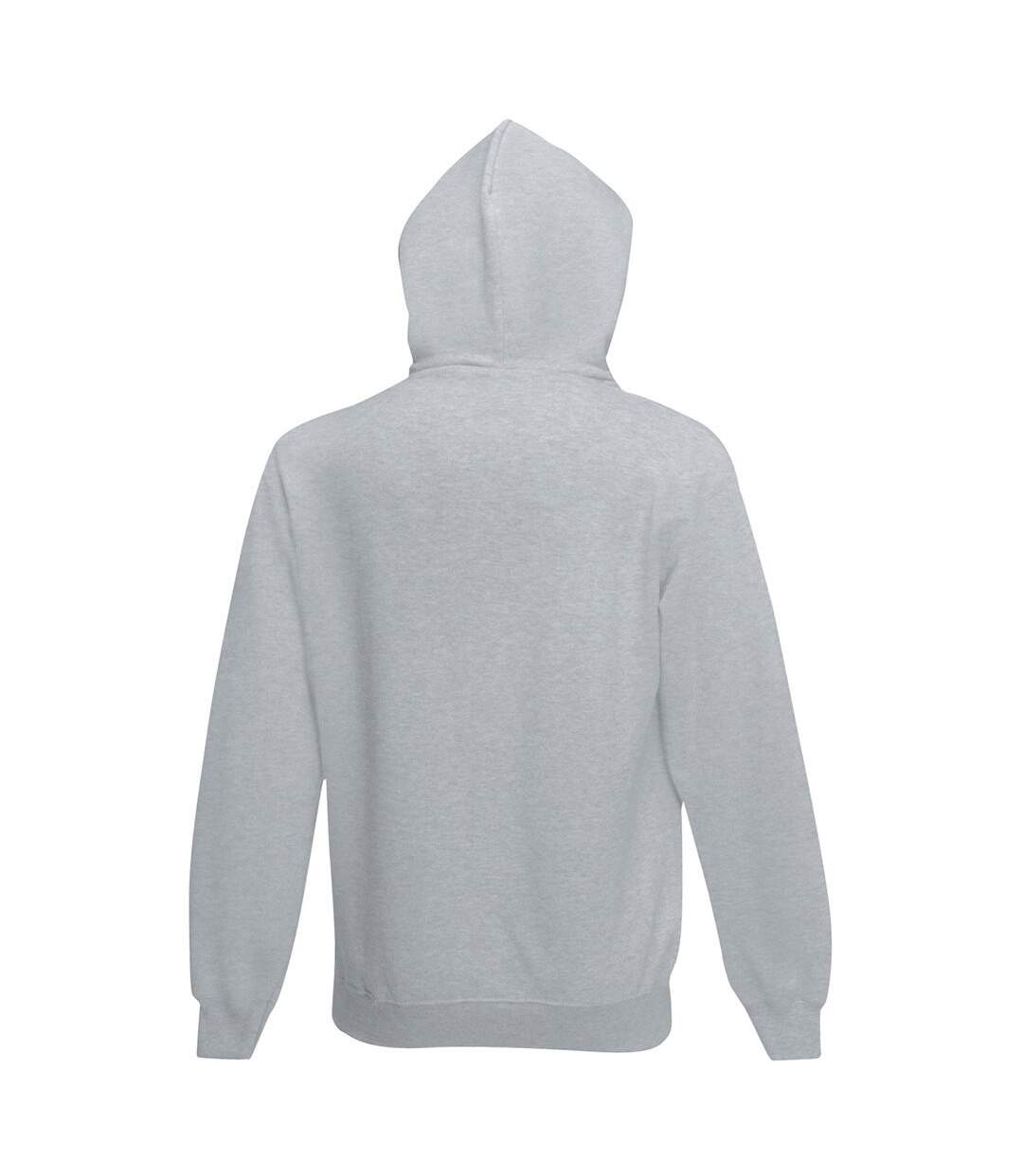 Mens Hooded Sweatshirt / Hoodie Heather Grey Fruit Of The Loom-2