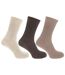 Mens Casual Non Elastic Bamboo Viscose Socks (Pack Of 3) (Cream/Brown/Beige) - UTMB376