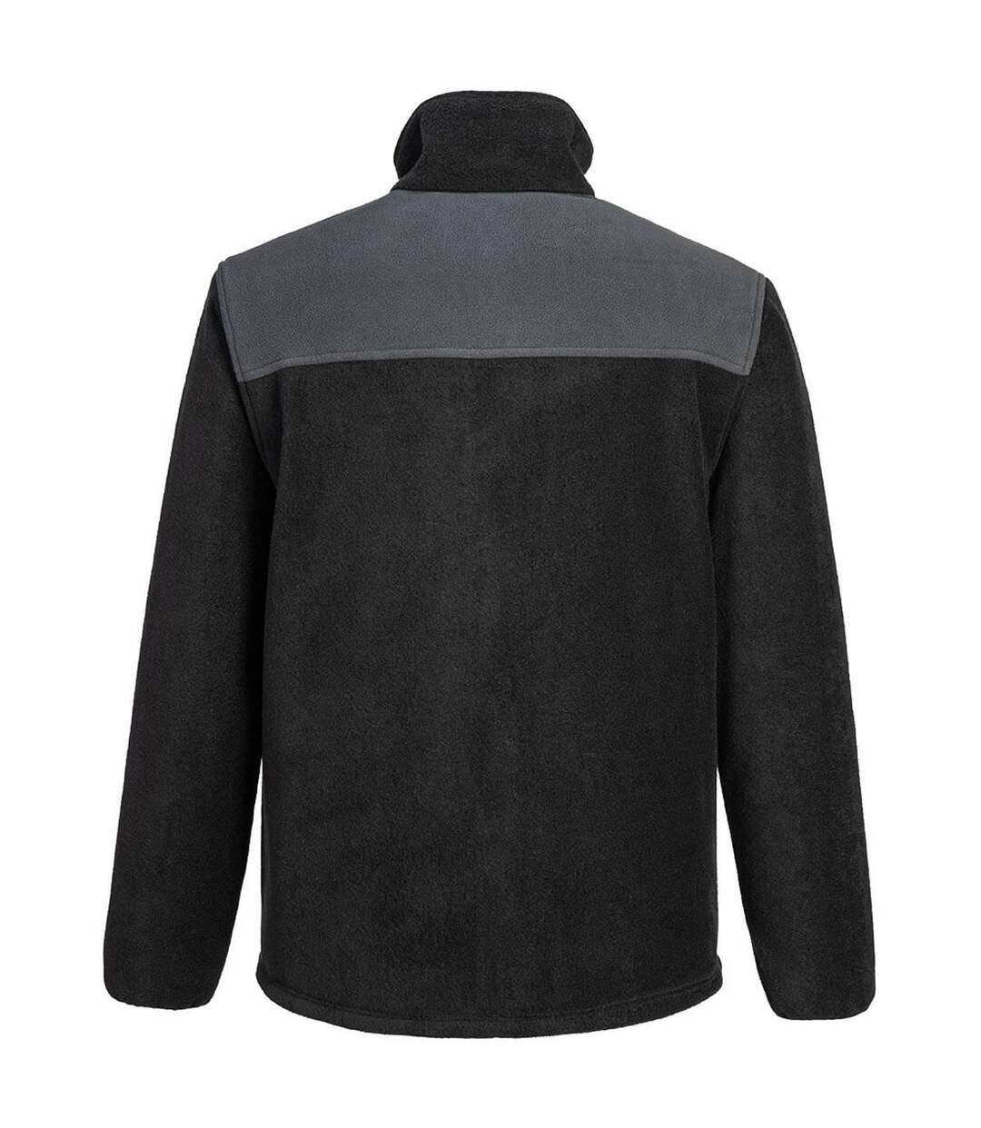 Mens Pw2 Fleece Jacket Black Zoom Grey Portwest-3