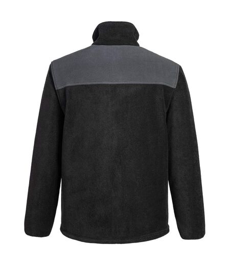Mens Pw2 Fleece Jacket Black Zoom Grey Portwest