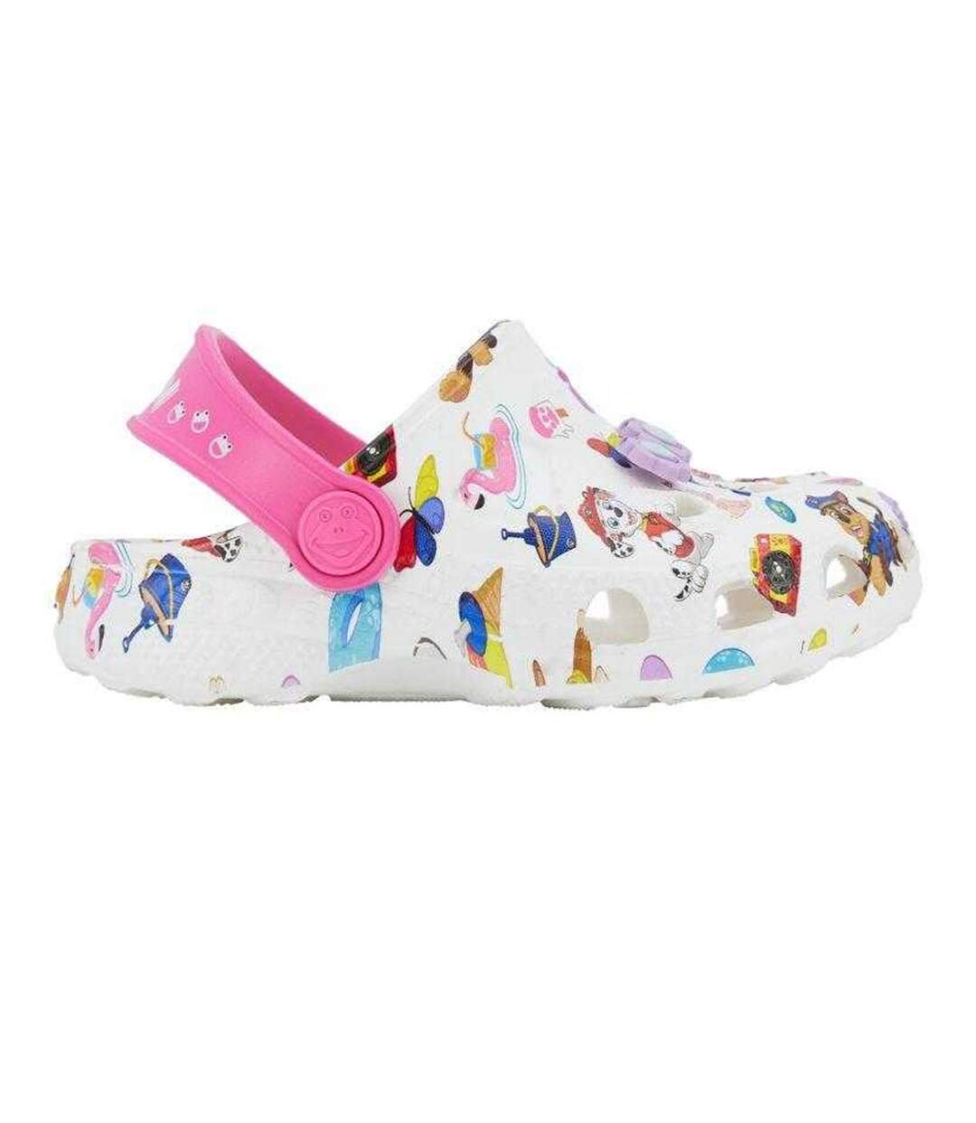 Sabots Motif/style La Pat´patrouille Enfant Blanc Rose Rosâtre Coqui-3