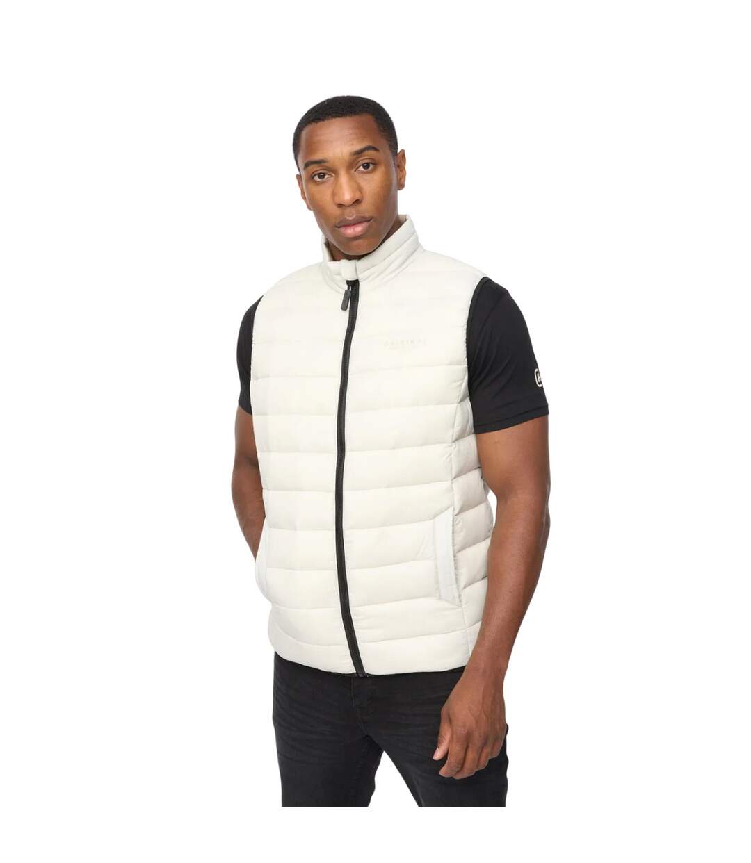 Mens Gattering Mve Quilted Gilet Putty Crosshatch-2