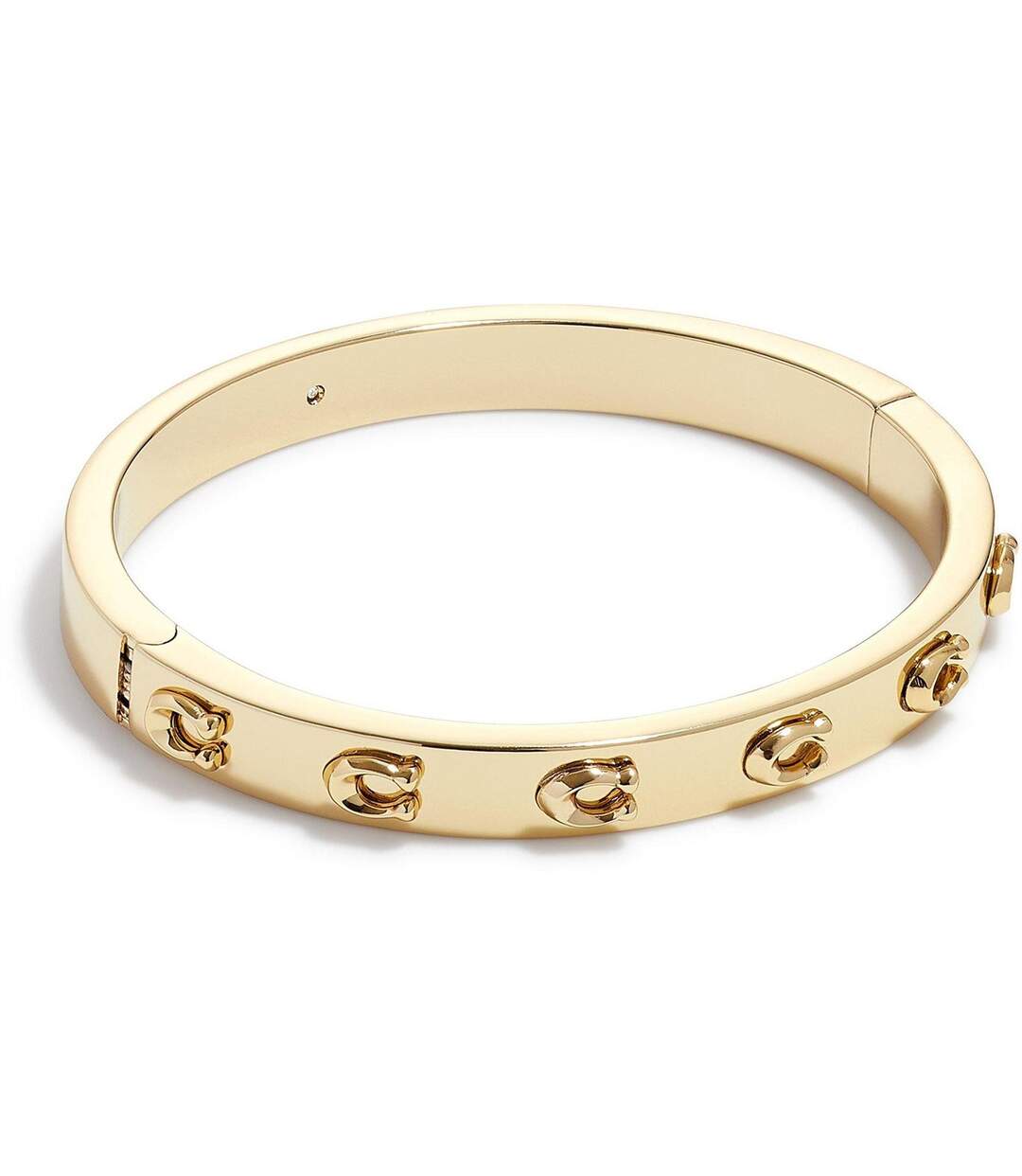 Womens/ladies Polished Logo Bangle One Size Gold Coach-2