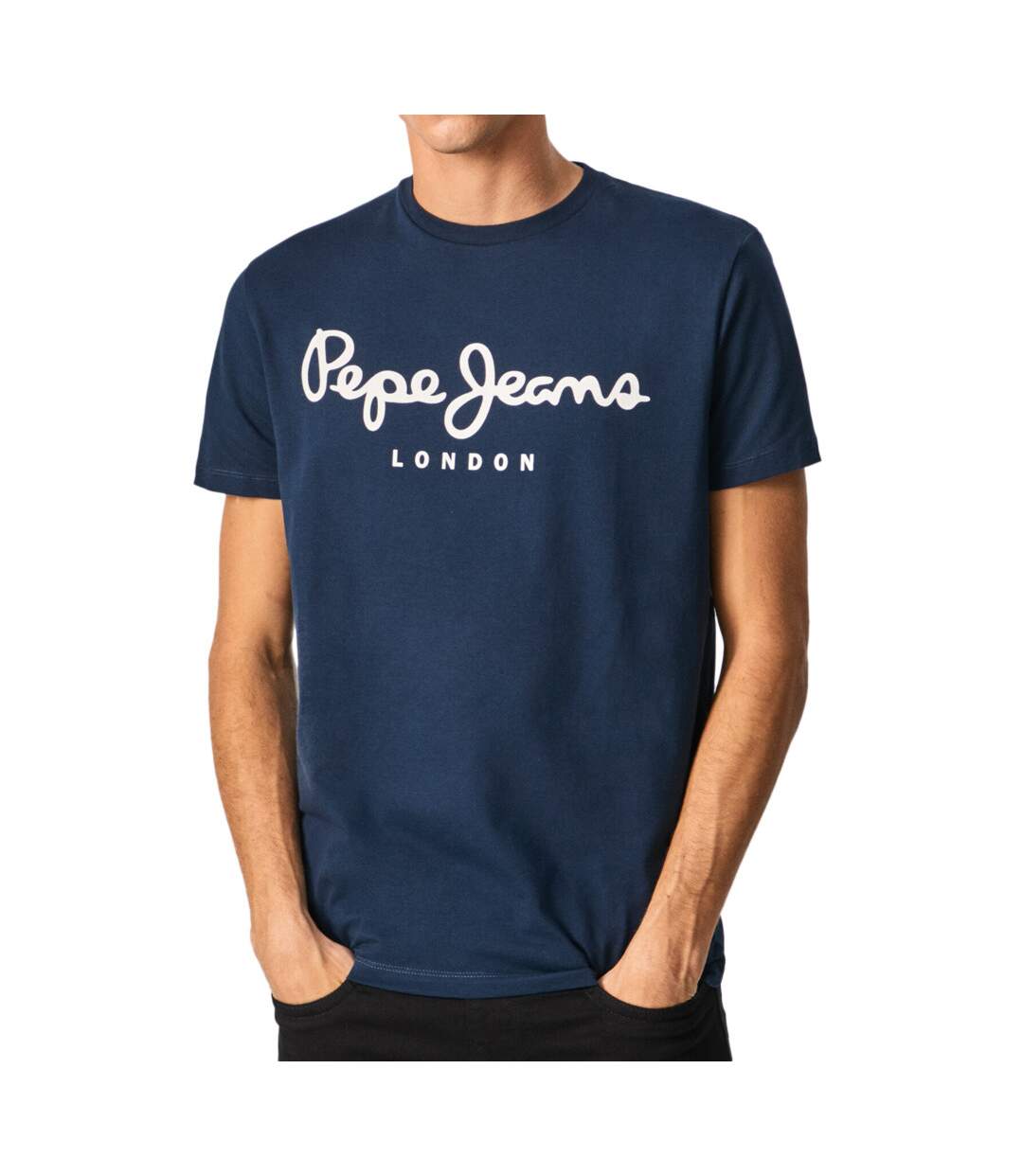 T-shirt Marine Homme Pepe Jeans Original Stretch N-1