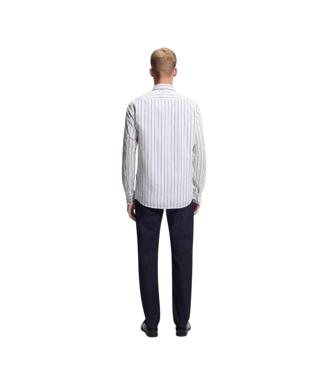 Mens Striped Regular Shirt White Boss-3