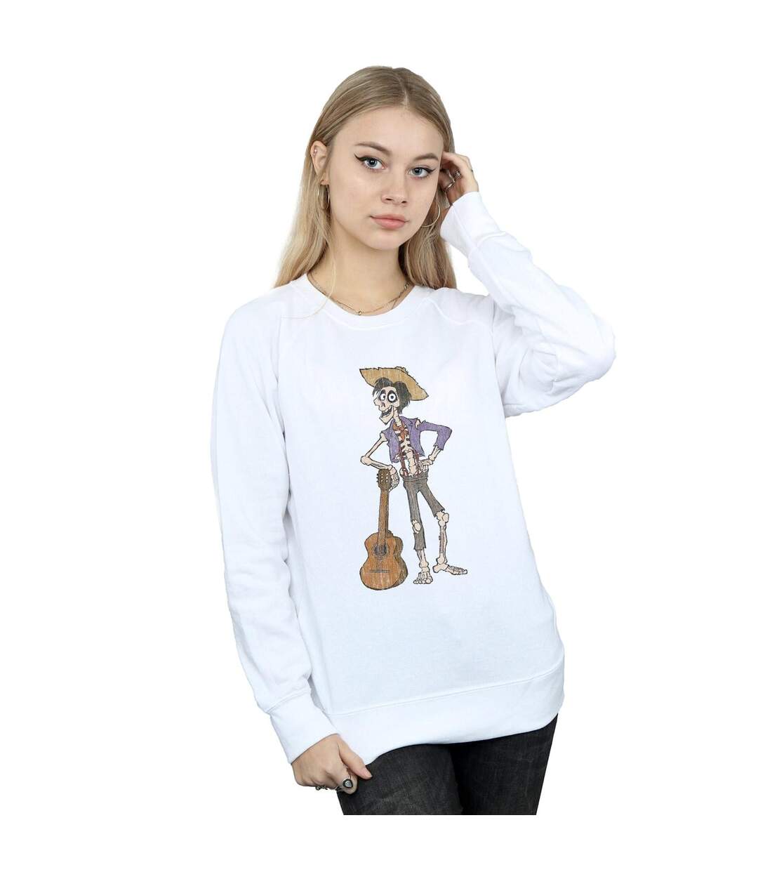Disney Sweat-shirt Womens/Ladies Coco Hector With Guitar (Blanc) - UTBI12266-2