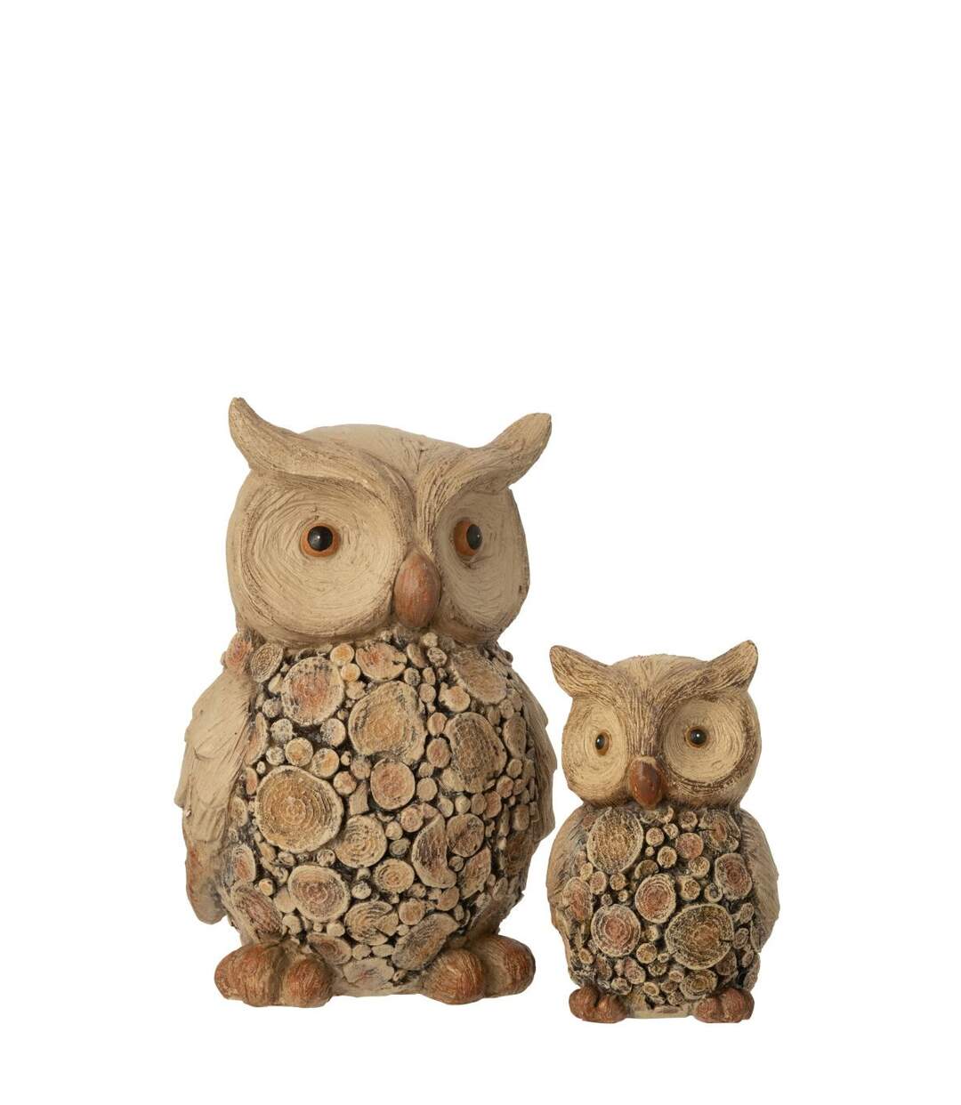 Statuette Hibou Imitation Bois 29cm Naturel-2