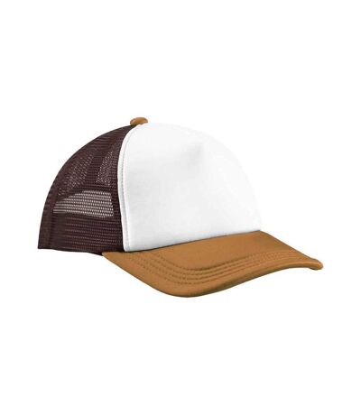 Retro 5 Panel Trucker Cap Chocolate Dark Amber Beechfield