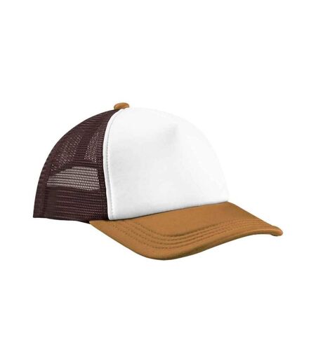 Retro 5 Panel Trucker Cap Chocolate Dark Amber Beechfield