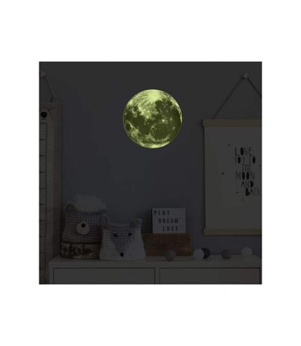 Paris Prix - Sticker Mural Phosphorescent lune 25cm Vert