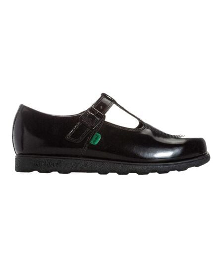 Womens/ladies Fragma Patent Leather T-bar Mary Janes Black Kickers