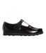 Womens/ladies Fragma Patent Leather T-bar Mary Janes Black Kickers-1