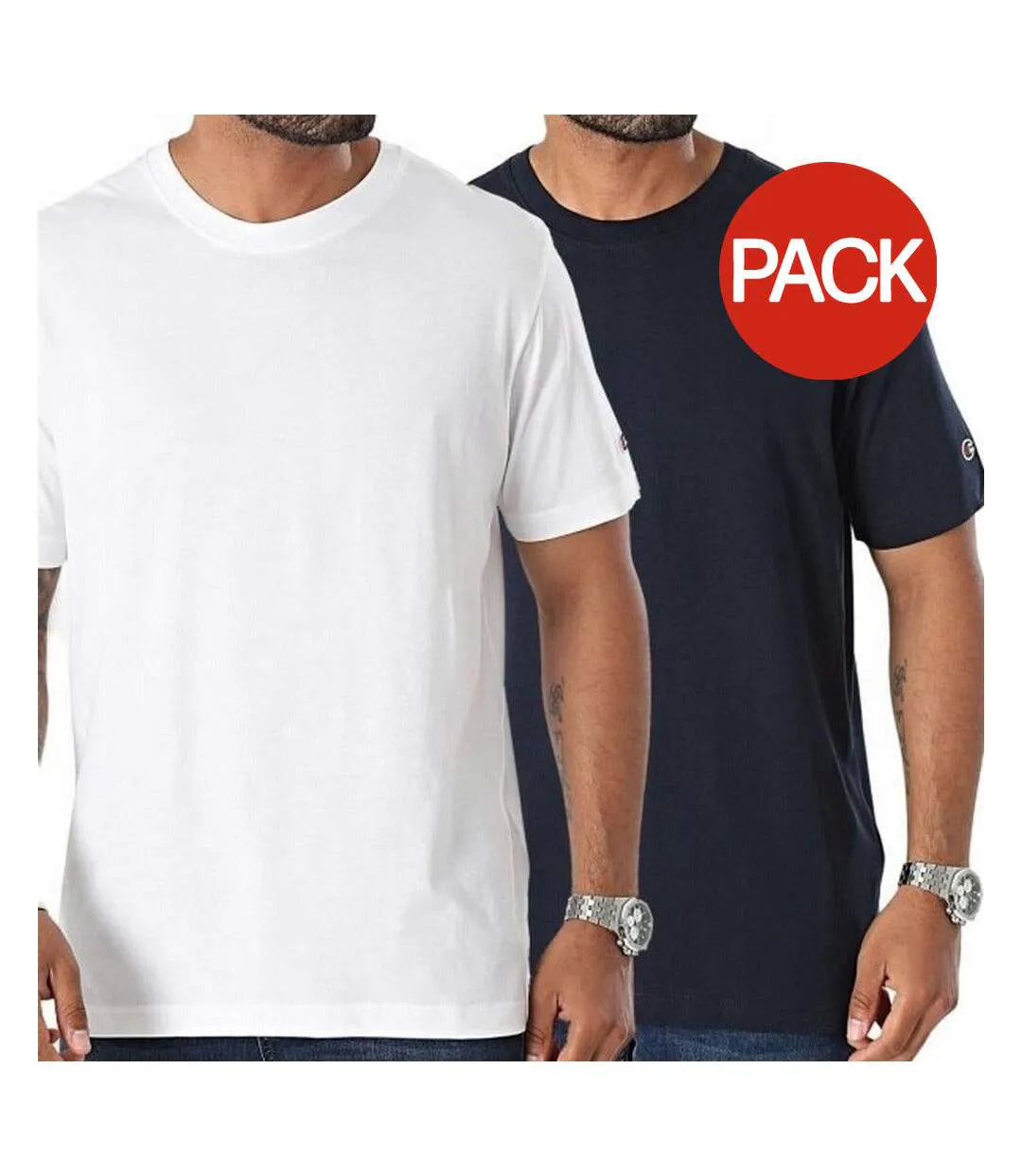 Pack Of 2  Mens Icons T-shirt  White Black Champion-2