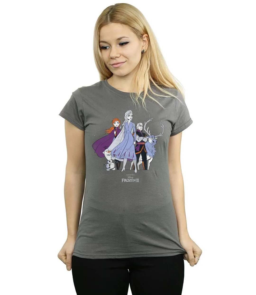 Disney Femmes/Les femmes Frozen 2 - T-shirt en coton grainé à motifs dégradés (Charbon de bois) - UTBI21739-2