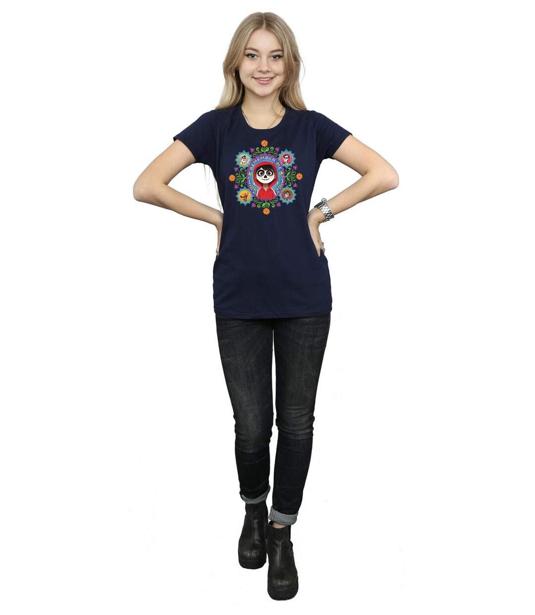 Disney - T-shirt COCO REMEMBER ME - Femme (Bleu marine) - UTBI14267-4