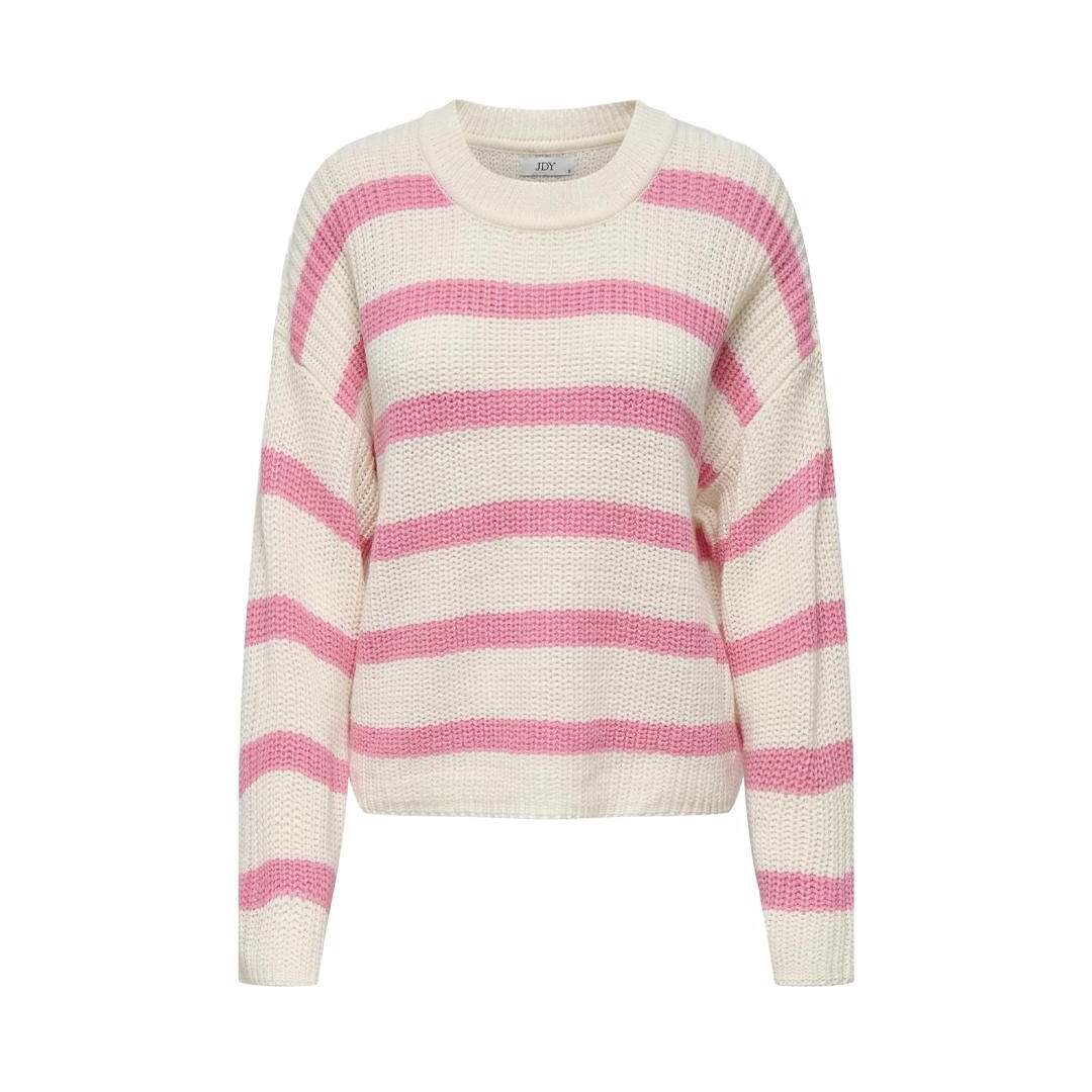 Pull Ecru/Rose Femme JDY Stripe Pullover - L-1