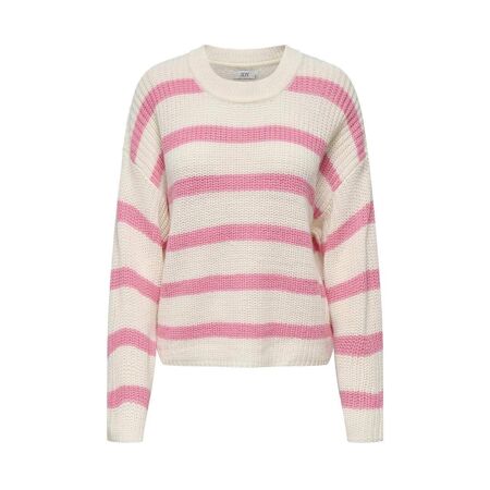 Pull Ecru/Rose Femme JDY Stripe Pullover - L