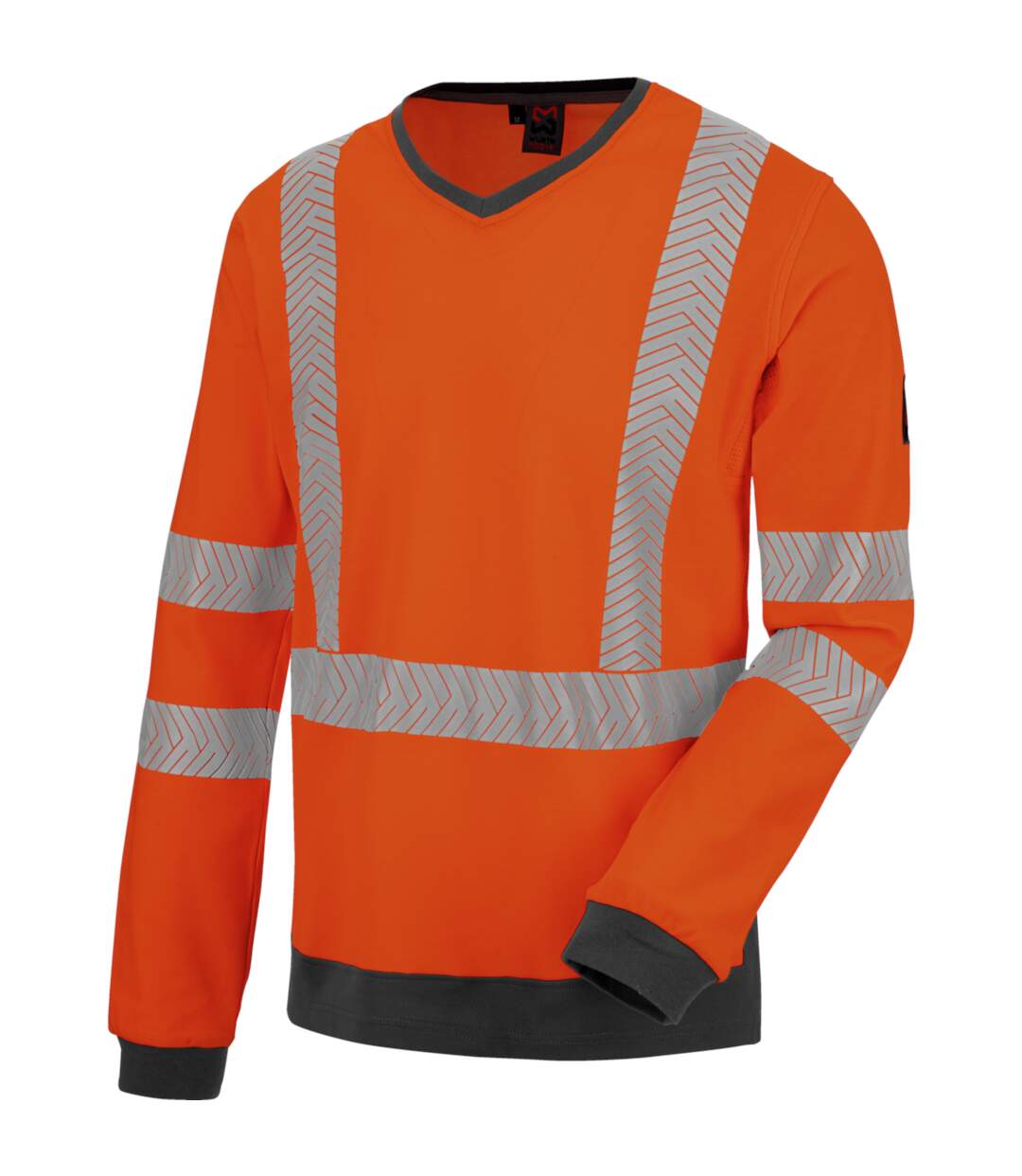 Tee-shirt de travail manches longues haute-visibilité orange fluo Würth MODYF-1