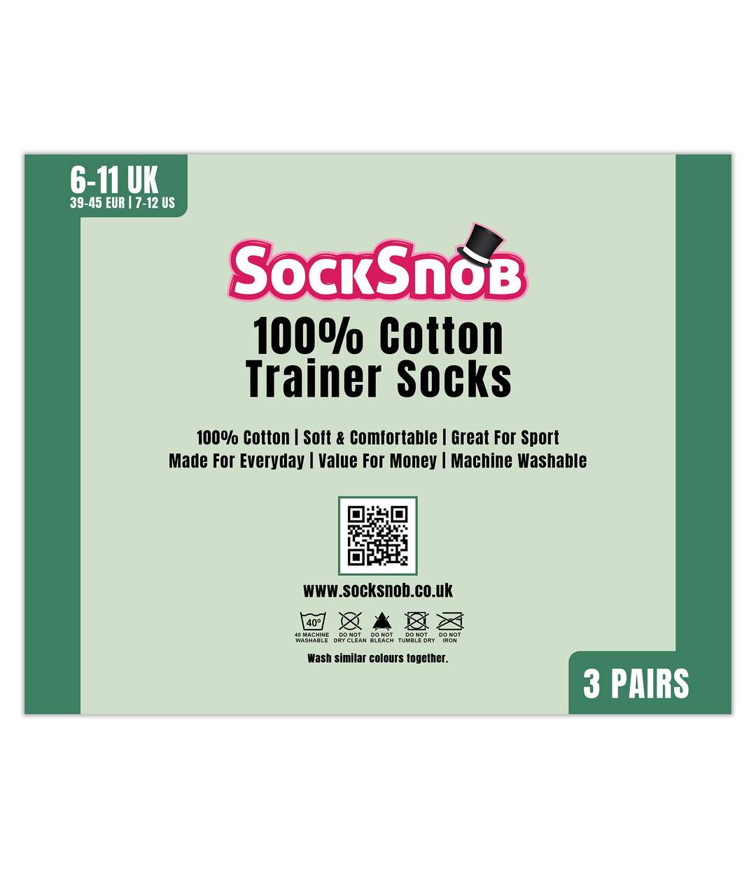 3 Pack Mens 100% Cotton Trainer Socks-2