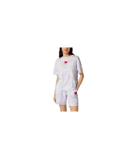 Womens/ladies Splash Short Pyjama Set Purple Hugo
