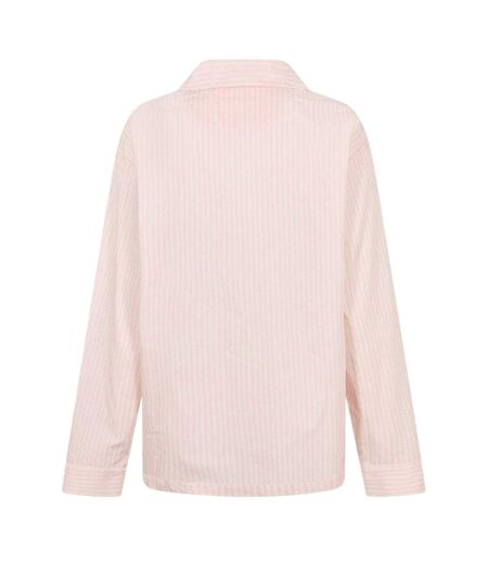 Womens/ladies Stripe Revere Collar Long-sleeved Long Pyjama Set White Pink Jack Wills
