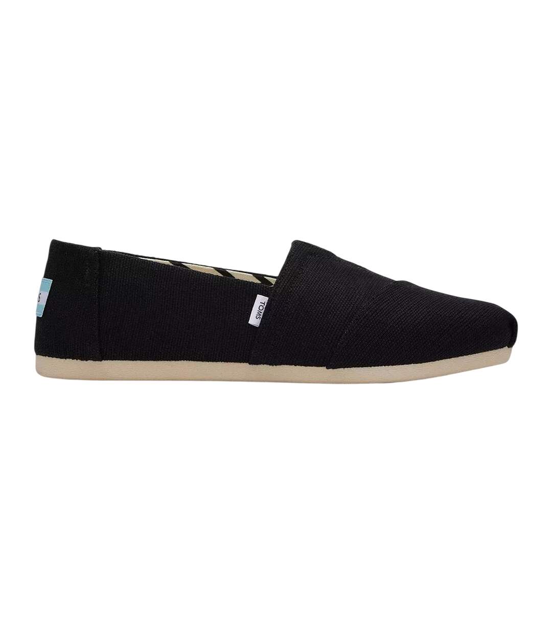 Womens/ladies Alpargata Slip-on Shoes Black Beige Toms-1