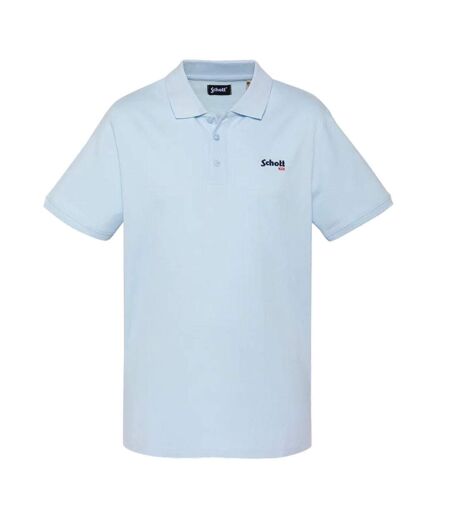Polo bleu pastel homme schott ps0022