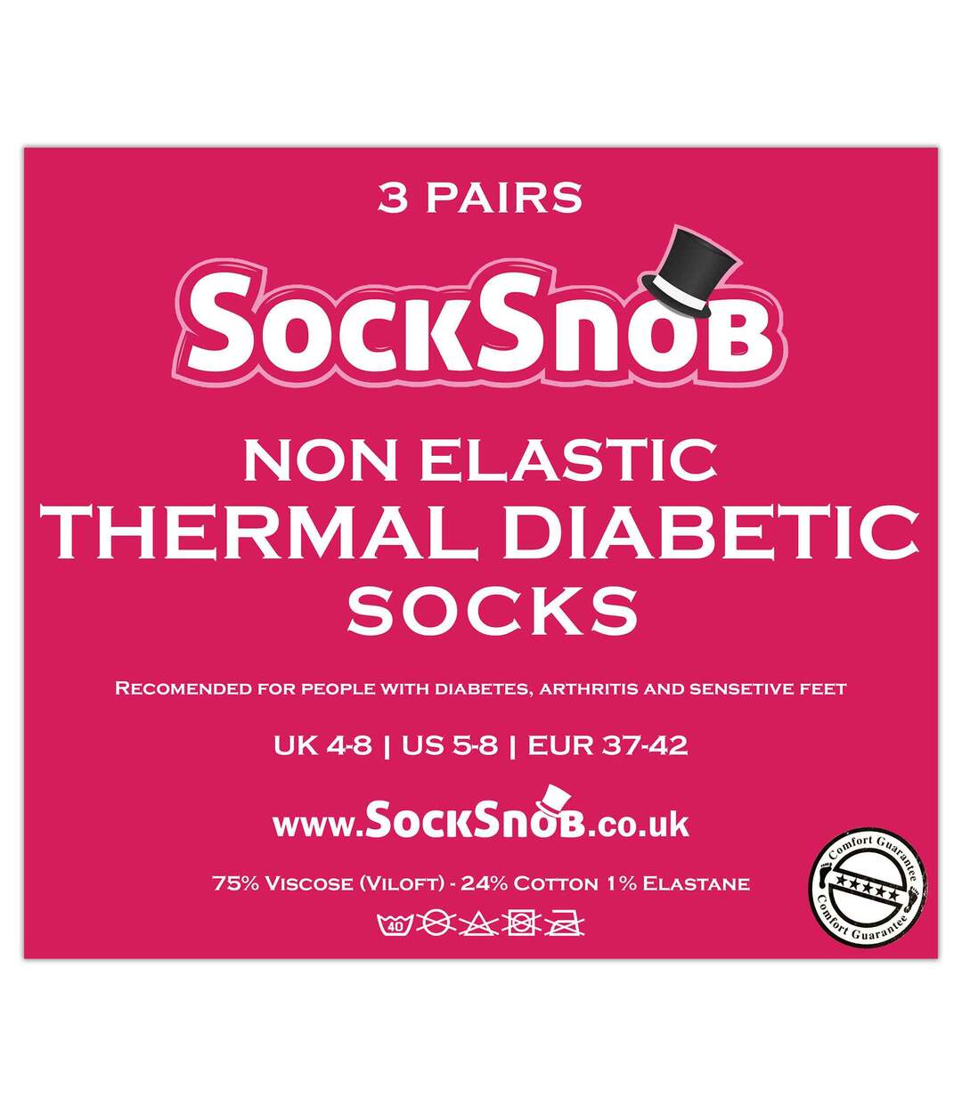 Sock Snob - 12 Paires Chaussettes Femme Diabetiques Sans Elastique Hiver-2